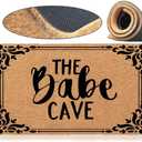 Jec&Smis Welcome Mat The Babe Cave Door Mats for Home Entrance Funny Doormat, Coir Fiber Outdoor Doormats for Entrance Anti-Slip PVC Backing 18" x 30"