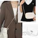 Bag Leather Chain Strap for Handbag Replacement,Purse Chain Shoulder Straps Crossbody (WHITE-90CM) (35.5in)