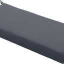 Outdoor Bench Cushion Waterproof 48"x18" Fade-Resistant Patio Furniture Cushion with Ties for Porch Swing, Loveseat, or Indoor Bench Replacement, Dark Grey