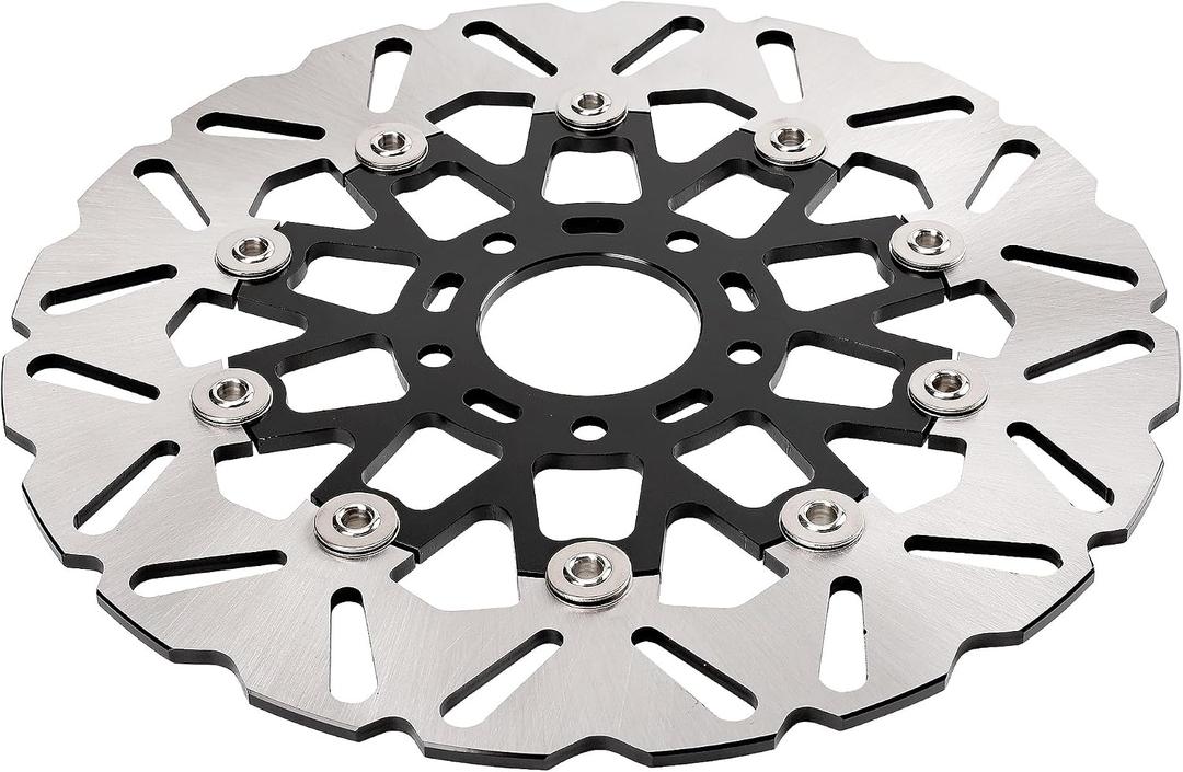 Floating Brake Rotor Discs Front 11.8inch 1pcs Fit for Harley Davidson, Road Glide Street Glide 08-13, Dyna Fat Bob 08-17, Touring Road King 08-20, Motorcycle Rotor 2cr13 Stainless Steel