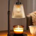 White Crystal Candle Warmer Lamp with Timer, Dimmable Candle Warmer for Jar Candles, Height Adjustable Wax Melts Warmer, Birthday Gifts for Women Mom, House Warming Gifts New Home Decor