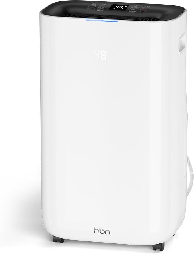 HBN 4500 Sq. Ft Dehumidifier, Max 80 Pint Dehumidifier for Basement, Compressor Dehumidifiers for Home with Drain Hose, Smart Humidity Control, Energy Efficient, Quiet for Bedroom, Large Rooms.