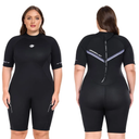 Plus Size Wetsuit for Women and Men, 3mm Back Zip Shorty Wetsuit, XL