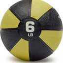 Amazon Basics Weighted Medicine Ball for Core Strength, Strength Training, Full-Body Workouts and Balance Exercises, 6 Pounds, Yellow/ Black