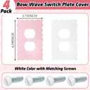 Relaxweex Scalloped Duplex Outlet Covers Wall Plate Room Decor Metal Cute Decorative Outlet Cover for Bedroom Home Decor (Pink)