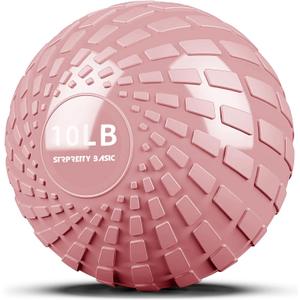 Medicine Ball 8, 10 lbs Slam Ball Weighted Balls for Exercise Strength and Crossfit Workout (Dynamic Pink)