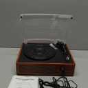 Vinyl Record Player Turntable with Built-in Bluetooth Receiver & 2 Stereo Speakers, 3 Speed 3 Size Portable Retro Record Player for Entertainment and Home Decoration (Brown)