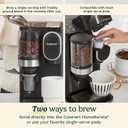 Cuisinart Single-Serve Coffee Maker + Coffee Grinder with 8 oz., 10 oz., and 12 oz. Serving Size, Compatible with Single-Cup Pods, 48-Ounce Removable Reservoir, Stainless Steel, DGB-2