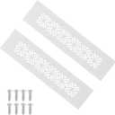 PATIKIL 8 x 2 Inch Door Air Vent Cover, 2 Pcs Heavy Duty Aluminum Grille Ventilation Cover Louvered with Mounting Screws for Cabinet Wardrobe Door, White