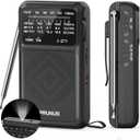 PRUNUS J-211 Portable Radio AM FM with USB C Charging and AA Battery Operated, Transistor Radio, Strong Reception& Clear Speaker, Headphone Jack, Back Clip, Lanyard, Small Radios Portable AM FM