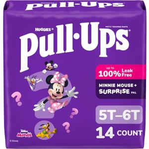Pull-Ups Girls' Potty Training Pants, Size 5T-6T Training Underwear (46+ lbs), 14 Count