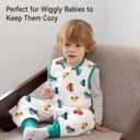Toddler Sleep Sack with Feet 6-12 Months 100% Cotton 0.5 Tog Baby Sleep Sack with Legs, 3 Pack Soft Breathable Footed Wearable Blanket with 2-Way Zipper