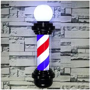 MIUXIU 27'' Wall-Mounted Barber Pole Led Light, Red, White, Blue Stripes, Waterproof, for Salon