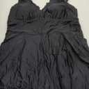 Charmo Women Plus Size Swimdress One Piece Swimsuit Ruched Tummy Control Bathing Suit Scalloped V Neck Flowy Swimwear 2X, Black 