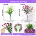 Artificial Flowers,14 Bundles UV Resistant Fake Flowers Daisy with Greenery Plants Wheat grass,Faux Outdoor Flowers for Spring Summer Decoration, Outdoor Faux Plants Home Window Porch Patio Yard