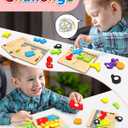 Yetonamr Wooden Toddler Puzzles Gifts Toys for 1 2 3 Years Old Boys Girls, 6 Vehicle Shape Montessori Toys Educational Blocks Kids Toys Gift Baby Learning Toy Age 1-3, 2-4, 6 pieces