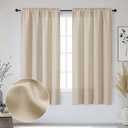 OWENIE Bob Linen Curtains 63 Inch Length 2 Panels Set for Living Room Bedroom, Light Filtering Faux Linen Textured Soft Window Curtain, Airy Soft Rod Pocket cortinas para cuarto, 40Wx63L Inches, 2 Pcs