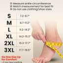 KEMFORD Ankle Compression Sleeve - 2-Pairs, Plantar Fasciitis Braces - Open Toe Compression Socks for Swelling, Sprain, Neuropathy, Foot Arch Support for Men and Women - 20-30mmhg, L, Beige