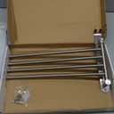 NearMoon Swivel Towel Rack, 13.8" Thicken 304 Stainless Steel 4-Arm Towel Bar, Space Saving Wall Mounted Towel Holder with Hook, Rustproof Swing Out Towel Hanger for Bathroom, Kitchen (Brushed Nickel)