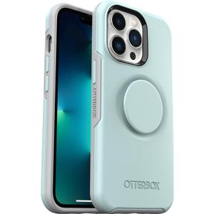 OtterBox iPhone 13 Pro Otter + Pop Symmetry Series Case - Tranquil Waters (Blue), Integrated PopSockets PopGrip, Slim, Pocket-Friendly, Raised Edges Protect Camera & Screen