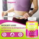 Appetite Suppressant Supplement| Akkermansia Function| Apple Cider Vinegar Gummies with Green Tea Extract, Probiotic for Fat Burner, Detox Cleanse, Metabolism, Energy & Digestive Health, 60 Gummies