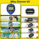 Waterproof Stopwatch Timer, Large Display Simple Silent Stop Watch with ON/Off Function No Clock No Calendar No Alarm Basic Operation for Sports Coaches Swimming Running Training, Blue