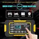 12V 6A Car Battery Charger, Smart Battery Trickle Charger Battery Maintainer 12 Volt Automotive with Temp Compensation for Car, Truck, Motorcycle, Lawn Mower, Marine Lead Acid Batteries
