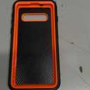 Case for Galaxy S10, Heavy-Duty Tough Rugged Shockproof Drop Protective Cover Cases for Samsung Galaxy S10, Black+Orange