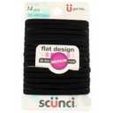 Scunci No-Damage Black Hair Ties, Flat Design All Day Hold 14-Pcs per Pack (2-Packs)
