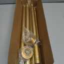 Gold Shower Curtain Rod 34-82 Inches(2.8-6.8ft) Never Rust Adjustable Shower Rod Spring Tension Non Slip No Drilling Shower Rods for Bathroom Garland Window