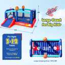 Bounce House for Big Kids 8-12, Extra Large 16FT 13FT Basketball Castle | Inflatable Bouncy House with Slide & Hoops & Jump Area, for Outdoor Backyard Sports Teens Birthday Party, 680W GFCI Blower