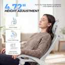 Ergonomic Office Chair with Footrest - Adjustable Lumbar Support & Headrest, 90-160 Reclining Mesh Back Computer Chair - Home Office/Gaming, 350lbs Capacity