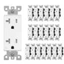 CML 20 Amp Matte White Decorator Receptacle Outlet with Tamper Resistant (TR), 20 Pack Decor Standard Electrical Outlets, 20A/125V, 2-Pole 3-Wire, UL Listed