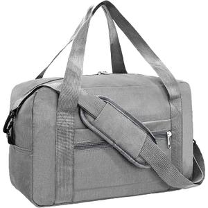 lifwimner Foldable Carry on Luggage Bag 22x14x9 Personal Item Bag for Airplanes Travel Duffel Bag for Women and Men (40L, Grey)