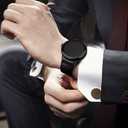 Compatible with Google Pixel Watch, Genuine Leather Replacement Band Strap Compatible with Google Pixel Watch 2 41mm (Black)