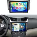 4G+128G Car Radio for Nissan Sentra 2013-2017 Stereo 10.1 inch in-Cell Screen Full Touchscreen Wireless CarPlay/Android Auto Android 15 Bluetooth DSP FM/RDS GPS WiFi SWC AHD Backup Camera
