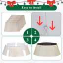 Lanpn Metal Christmas Tree Collar 20 inch, Christmas Tree Ring Collar for Small Mini Pencil Xmas Stand Cover Real Artificial Trees Indoor Outdoor Decoration (Copper, Horizontal Weave)