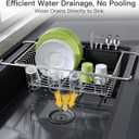 JASIWAY Dish Drying Rack in Sink, Expandable Stainless Steel Dish Drainers for Kitchen Counter, Dish Dryer Rack for Inside Sink, Over The Sink Dish Racks with Utensil Holder, Silver