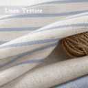 Light Blue Shower Curtain Linen Coastal Ocean Striped Shower Curtains for Bathroom with Tassel 72 X 72