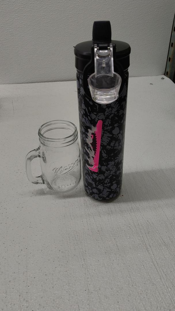 Metal Water Bottle & Mason Jar Glass Cup Metal Water Bottle & Mason Jar Glass Cup