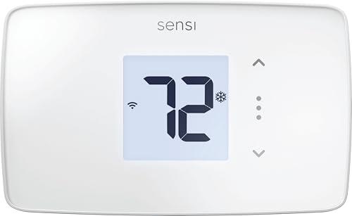 Sensi Lite Smart Thermostat, Programmable, WiFi, Easy DIY, Works With Alexa, ENERGY STAR Certified, ST25W, Most Systems C-Wire Not Required, C-Wire needed with Heat/Cool Only & Heat Pump System -White