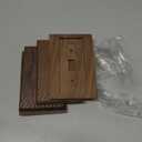 4 Pcs Walnut Wood Light Switch Cover Brown Outlet Covers Wall Plate Decorative Boho Plug Plate Vintage Rustic Contemporary Interior Room Home Decor (13 * 8.2cm,Single Toggle)