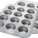 USA Pan Bakeware Muffin Pan, 12-Well, Set of 2, Aluminized Steel