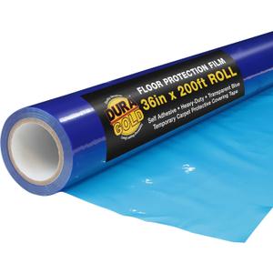 Dura-Gold Floor Protection Film, 36-inch x 200-foot Roll, Clear Plastic Floor Protector, Self-Adhesive Plastic Floor Protection from Foot Traffic, Paint Spills, Dust, Construction, Moving