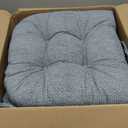 Klear Vu Omega Non-Slip Rocking Chair Cushion Set, Assembled in USA, Thick Padding & Tufted Design, Includes Seat Pad & Back Pillow with Ties, 17x17 Inches, 2-Piece Set, Tyson Delft Blue