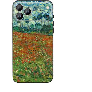 Compatible with iPhone 17 Pro Max Case, Poppy Field Phone Case for Women, Fashion Flower Pattern Shockproof Protective Cover