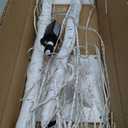 Outdoor Christmas Decoration Lighted Birch Tree, 3 Packs LED Pre Lit Light up Tree with Burlap Decor, Warm White, Power Supply by Adaptor, Xmas New Year Indoor&Outdoor Decor (4FT&5FT&6FT)