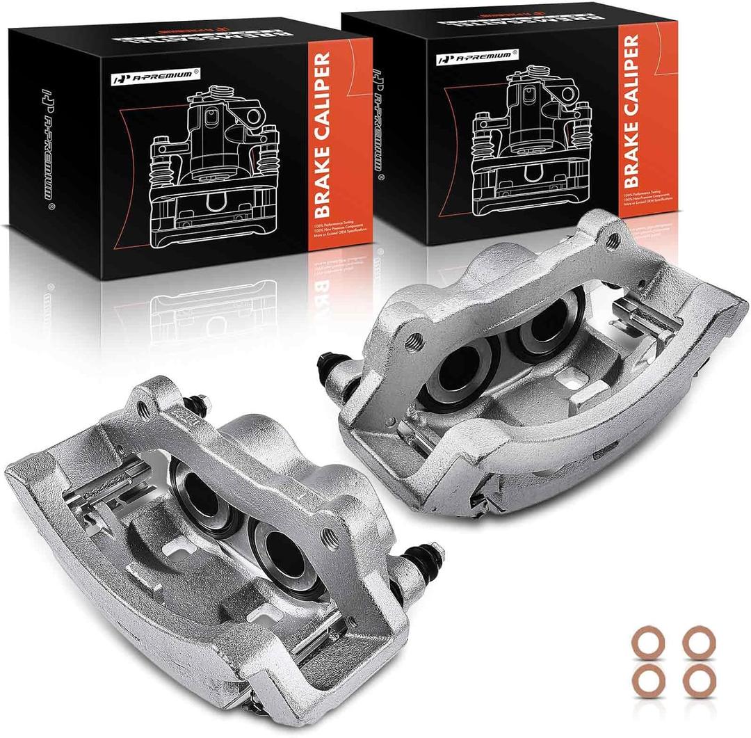 A-Premium Disc Brake Caliper Assembly with Bracket Compatible with Dodge Ram 3500 2003-2008, with Dual Rear Wheels (DRW), Rear Driver and Passenger Side, 2-PC Set