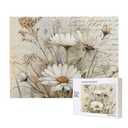 Vintage White Daisies Jigsaw Puzzle for Adults. 500 Pieces Wooden Challenging Puzzles. Ideal for Elegant Home Decor, Game Nights, Release Stress, Gifts. Finished Size is 20.47“ X 14.96”