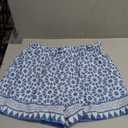 Summer Shorts for Women Casual High Waist Drawstring Cotton Short Pants with Pockets, Size: L